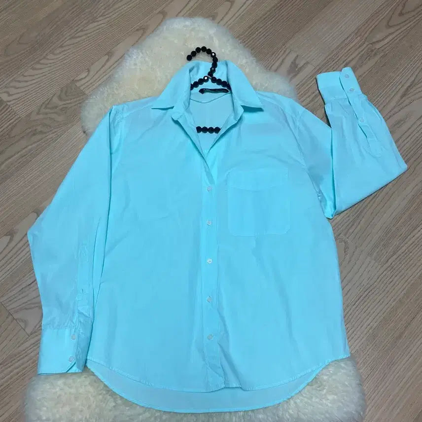 [BUNJANG] ZARA Emerald Blue Box Fit Shirt XS (44-55) / ZARA 에메랄드블루 박스핏 셔츠 XS(44~55)
