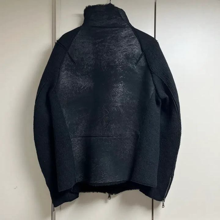 [BUNJANG] Transit Saseon High Neck Lambskin Mouton Jacket / 트랜짓 사선하이넥 램스킨 무스탕자켓