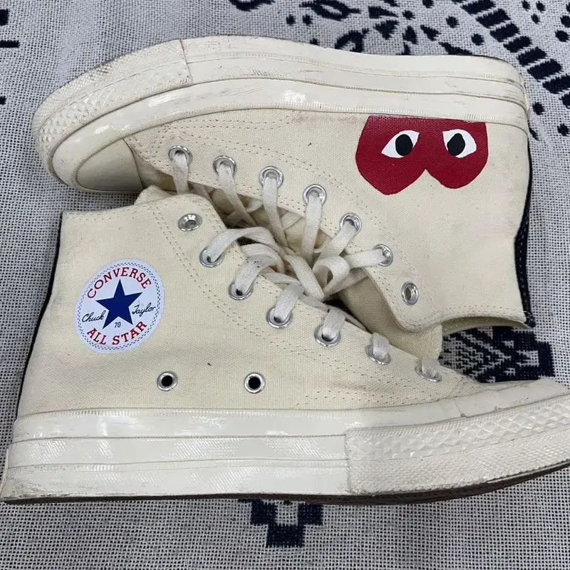 [BUNJANG] Converse Comme des Garcons Chuck 70 High Sneakers 240 / 컨버스 꼼데가르송 척70 하이 스니커즈 240 E02150