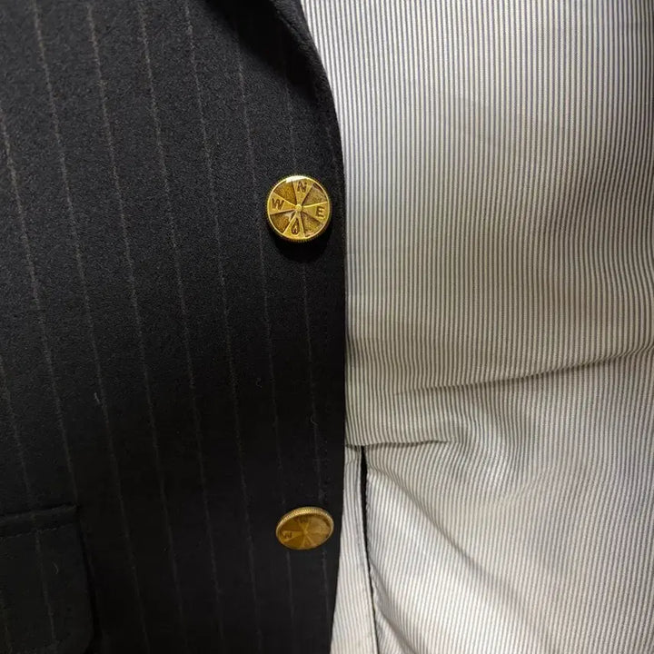 [BUNJANG] Customellow 2-Button Pinstripe Blazer / 커스텀멜로우 2버튼 자켓