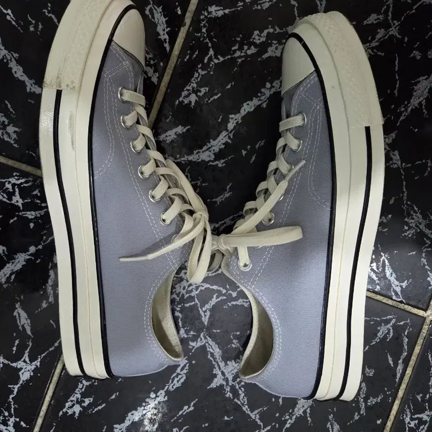 [BUNJANG] Converse Chuck 70 Vintage Canvas Low Wolf Grey Sneakers / 척 70 빈티지 캔버스 로우 울프그레이 170555C / 280+고무끈