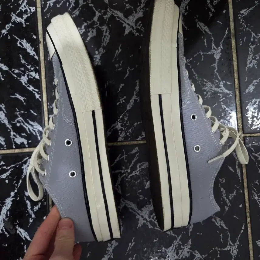 [BUNJANG] Converse Chuck 70 Vintage Canvas Low Wolf Grey Sneakers / 척 70 빈티지 캔버스 로우 울프그레이 170555C / 280+고무끈