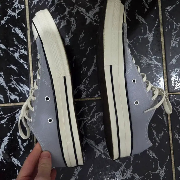 [BUNJANG] Converse Chuck 70 Vintage Canvas Low Wolf Grey Sneakers / 척 70 빈티지 캔버스 로우 울프그레이 170555C / 280+고무끈