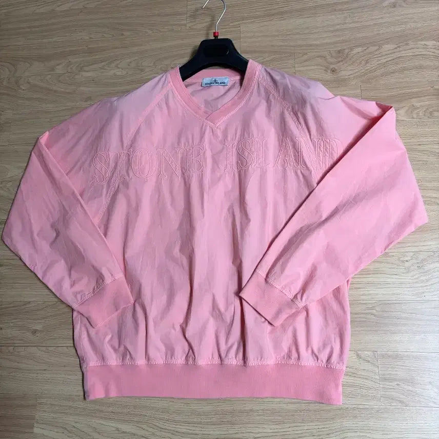 [BUNJANG] Stone Island Embroidered Logo Cotton Windbreaker Sweatshirt / 스톤아일랜드 자수 로고 코튼 바람막이 맨투맨