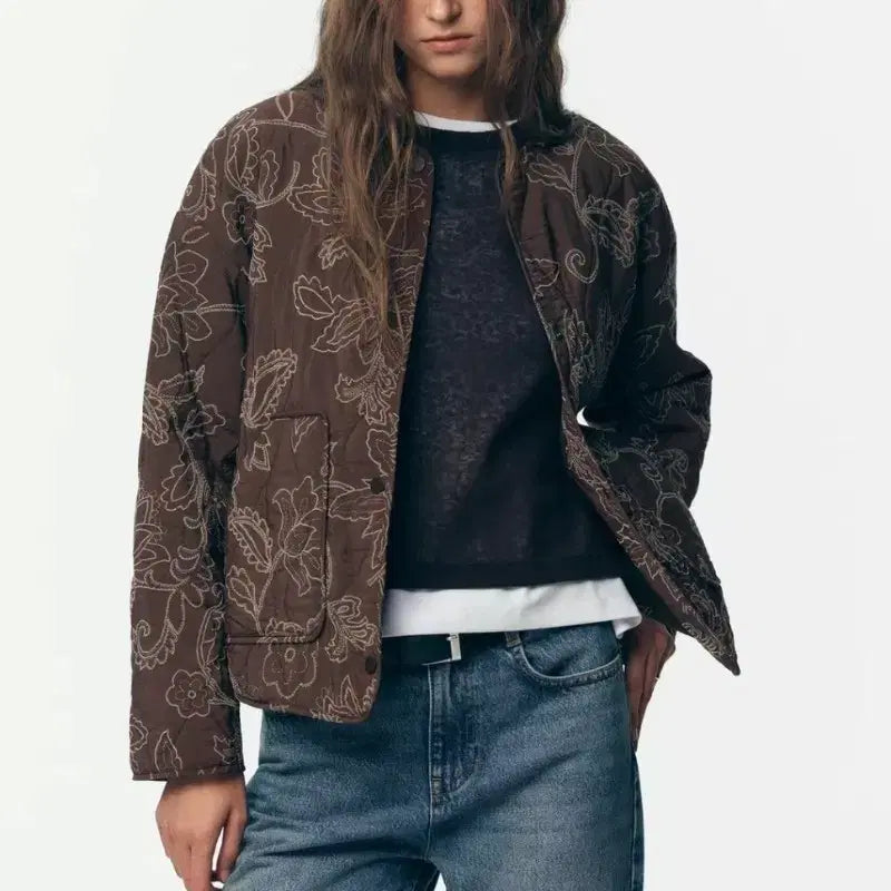 [BUNJANG] ZARA Embroidered Quilted Jumper / [새상품]자라 자수 퀼팅 점퍼