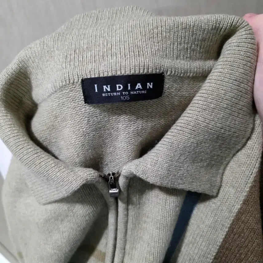 [BUNJANG] Indian Collar Zip-up Wool Knit / (데일리추천) 인디안 카라 집업 울니트 105 , (95~105)