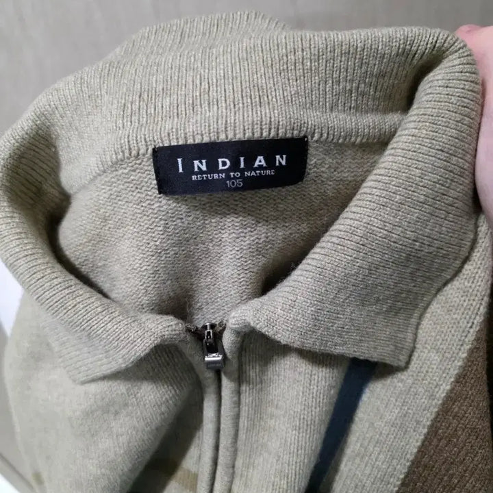 [BUNJANG] Indian Collar Zip-up Wool Knit / (데일리추천) 인디안 카라 집업 울니트 105 , (95~105)