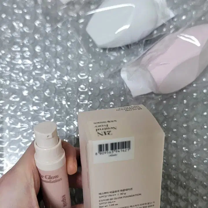 [BUNJANG] Espoir Be Glow Wedding Peach Foundation Set / [새상품 ]에스쁘아 비글로우 파데 +웨딩피치+스펀지3종