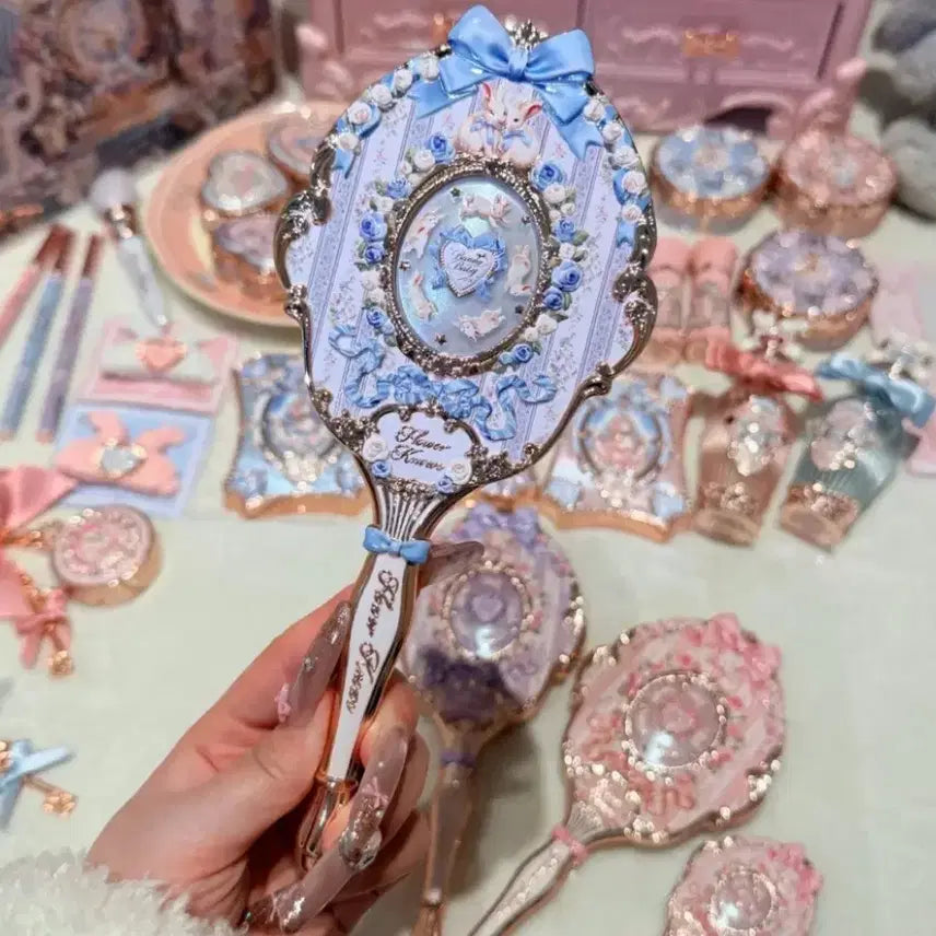 [BUNJANG] Flower Knows Bunny Garden Mirror / (새상품/블루)플라워노즈 버니가든 거울 손거울