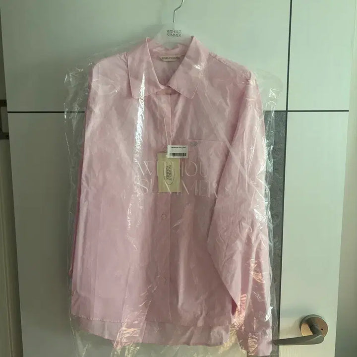 [BUNJANG] Without Summer Signature Shirt Pink / 위드아웃썸머 시그니처 셔츠 핑크 새상품