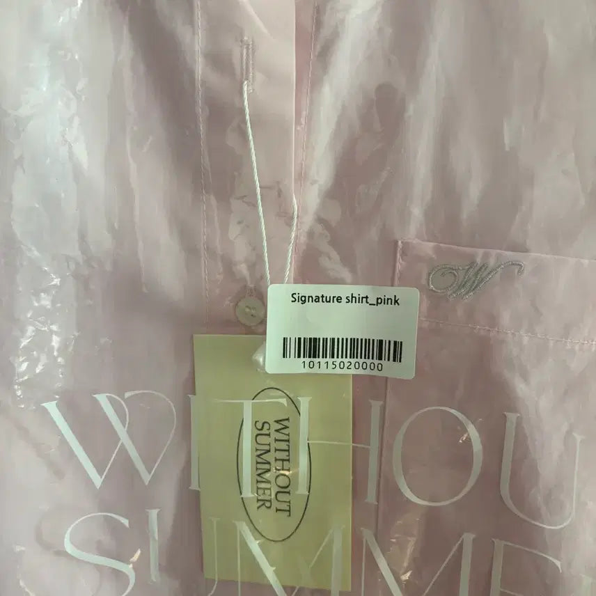 [BUNJANG] Without Summer Signature Shirt Pink / 위드아웃썸머 시그니처 셔츠 핑크 새상품