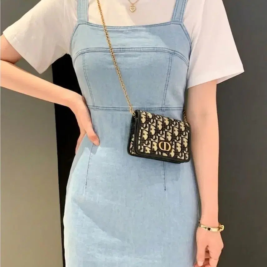 [BUNJANG] Light Wash Denim Bustier Dress / 새상품) 연청 데님 뷔스티에 원피스 멜빵원피스 55