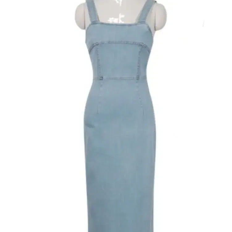[BUNJANG] Light Wash Denim Bustier Dress / 새상품) 연청 데님 뷔스티에 원피스 멜빵원피스 55