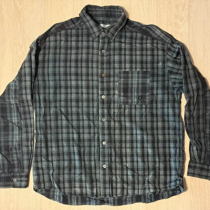[SOLD OUT] 노매뉴얼 H.R 체크셔츠 다크네이비 size M