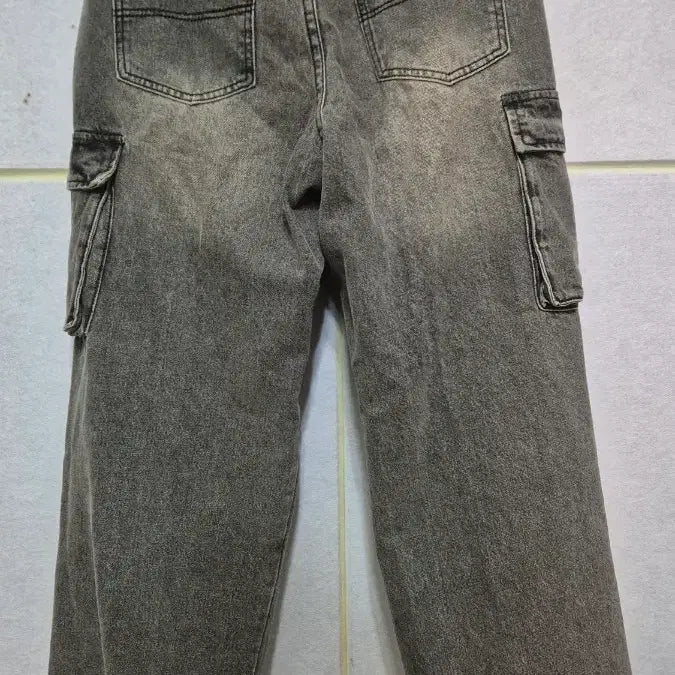[BUNJANG] Vintage Washed Cargo Denim Pants / 빈티지 워싱 카고 데님 팬츠