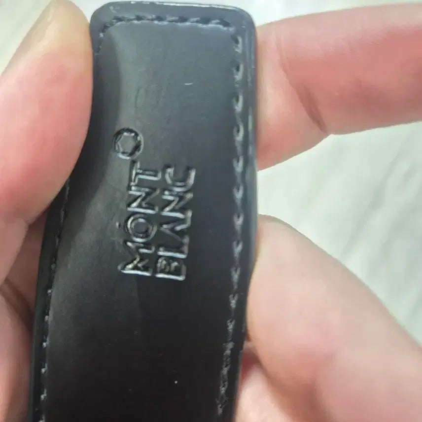 [BUNJANG] Men's Black Leather Belt / 몽블랑 블랙 가죽 벨트 남성용