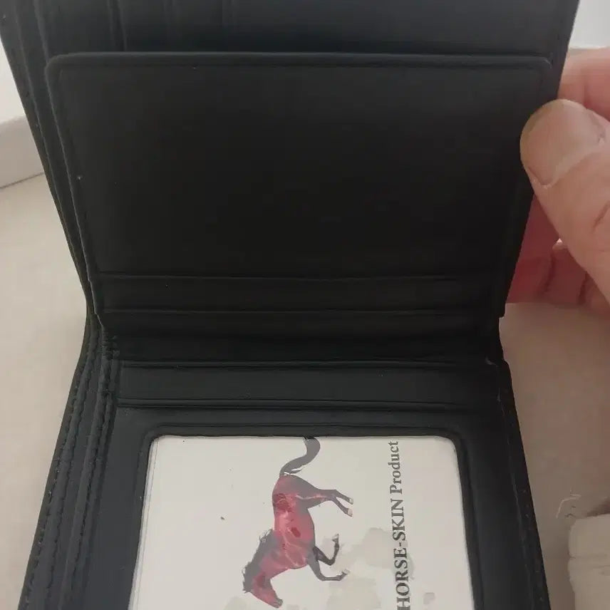 [BUNJANG] Unspecified Horse-Skin Leather Wallet / 블랙 Horse-Skin 가죽 반지갑