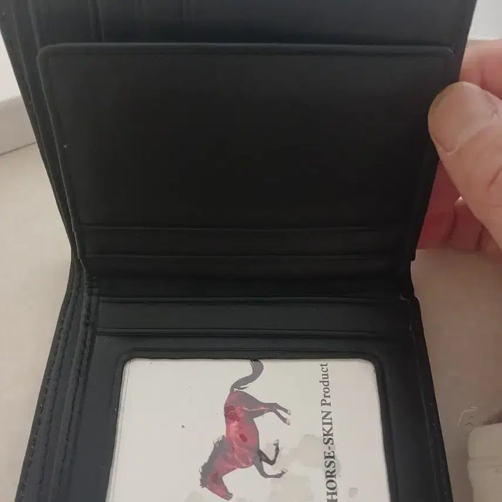 [BUNJANG] Unspecified Horse-Skin Leather Wallet / 블랙 Horse-Skin 가죽 반지갑