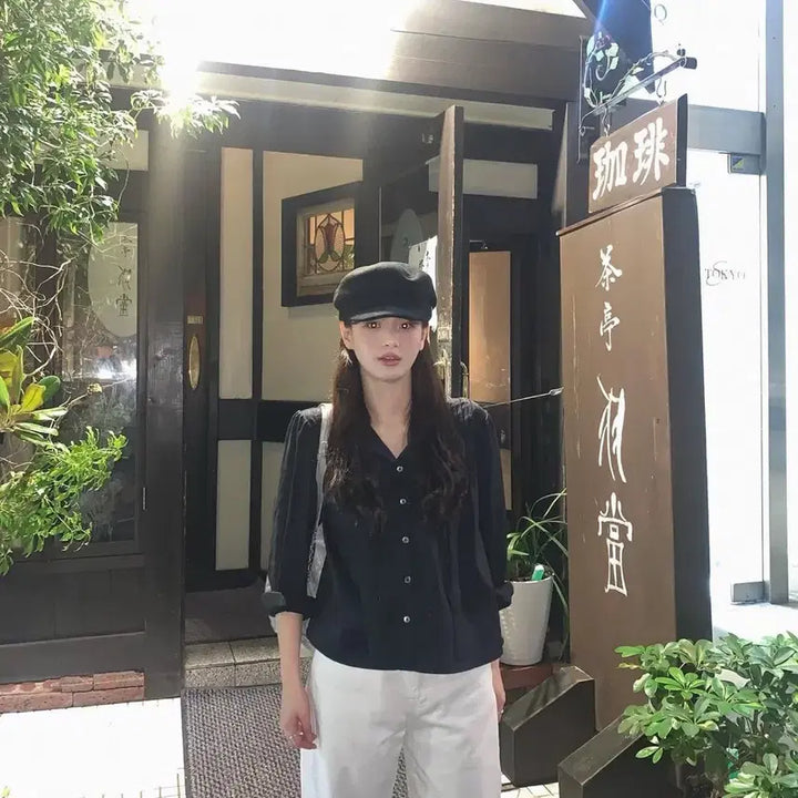 [BUNJANG] Shop Modo Mael Stripe Blouse / Shop modo 샵 모도 마엘 타이 블라우스