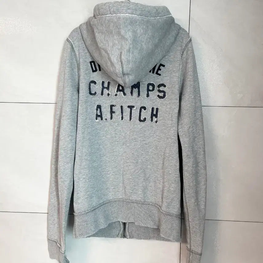 [BUNJANG] Abercrombie Denim Detail Hoodie Gray [M] / 아베크롬비 데님 디테일 후드집업 그레이 [M]