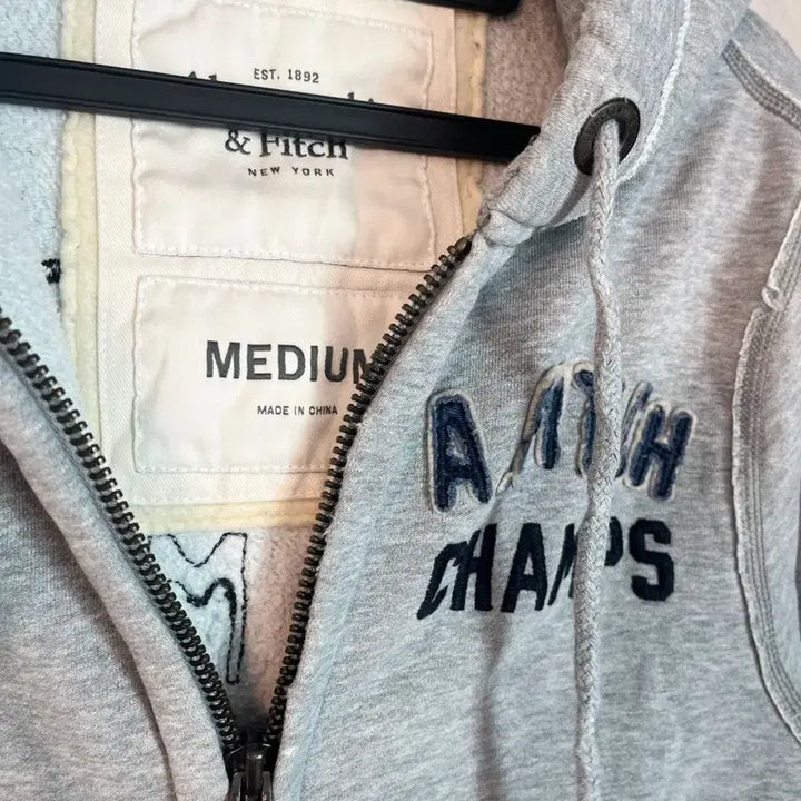 [BUNJANG] Abercrombie Denim Detail Hoodie Gray [M] / 아베크롬비 데님 디테일 후드집업 그레이 [M]