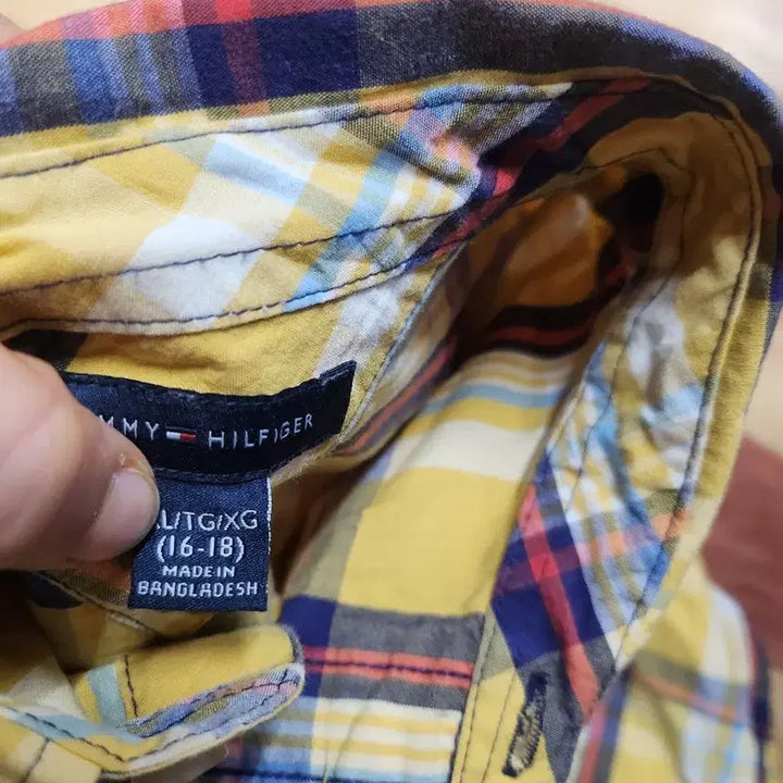 [SOLD OUT] 타미힐피거 옐로우 체크 크롭 셔츠