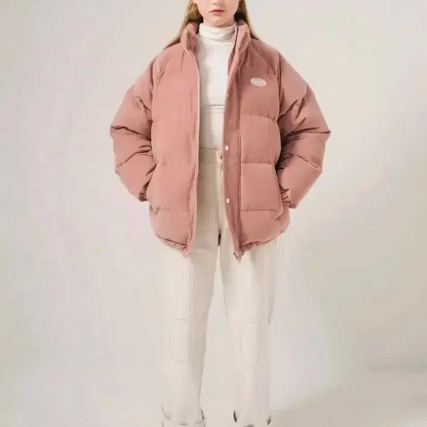 [BUNJANG] Main Booth Corduroy Down Padded Jacket - M - Indie Pink / 메인부스 덕다운 코듀로이 점퍼 숏패딩 M 인디핑크 헤비아우터