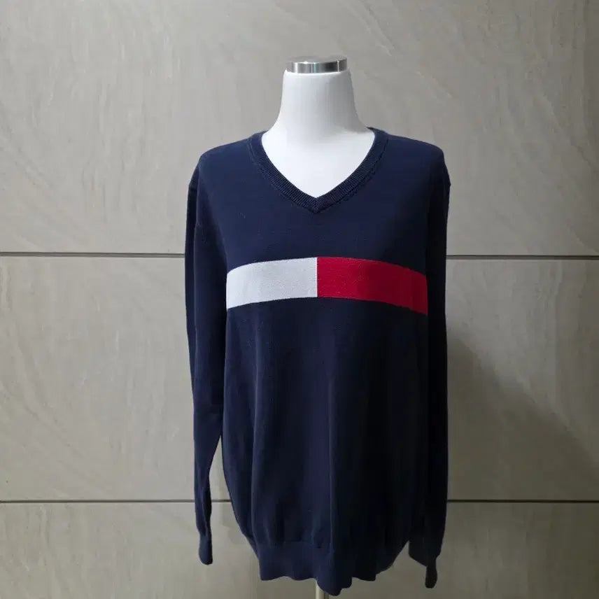 [SOLD OUT] 타미힐피거 브이넥 니트 네이비 100~105