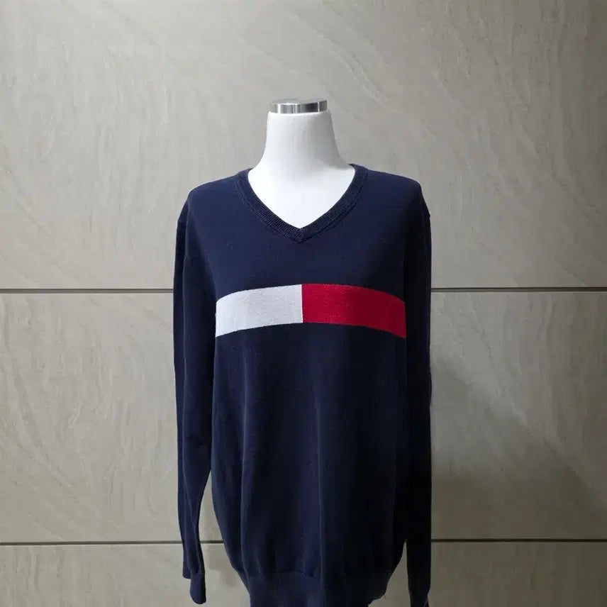 [SOLD OUT] 타미힐피거 브이넥 니트 네이비 100~105