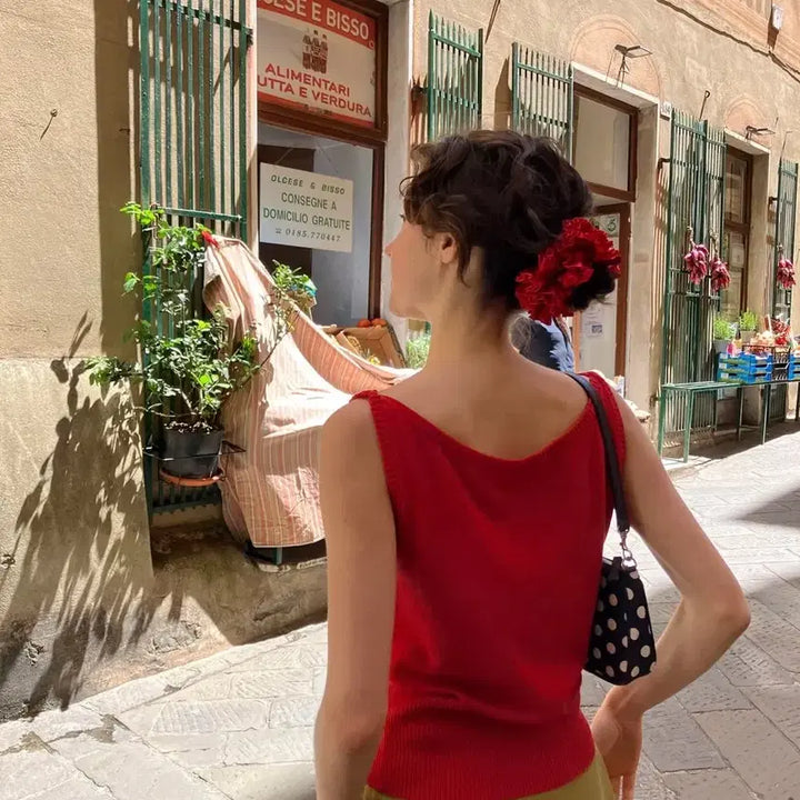 [BUNJANG] LO61 Jody Boat Neck Top Red / lo61(엘오61) Jody 보트넥 탑 레드 팝니다.