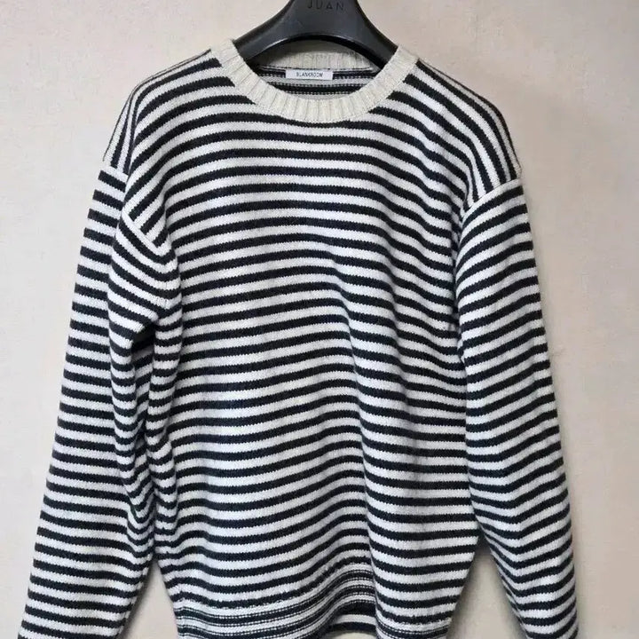 [BUNJANG] Blank Room Fisherman Stripe Knit - MELANGE NAVY (Size 2) / 블랭크룸 피셔맨 스트라이프 니트_MELANGE NAVY (2)