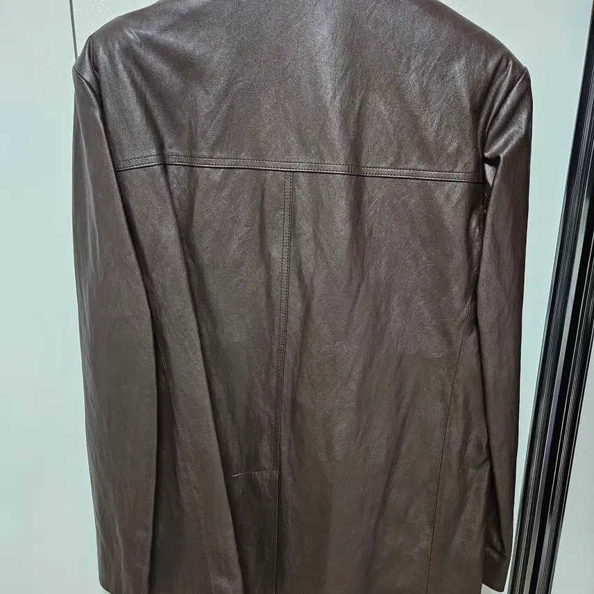 [BUNJANG] NOTIA Oversized Single Leather Jacket Brown / *새상품* 노티아 오버핏 싱글레더 자켓 브라운