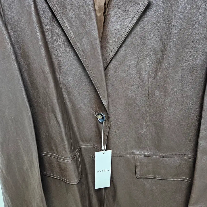 [BUNJANG] NOTIA Oversized Single Leather Jacket Brown / *새상품* 노티아 오버핏 싱글레더 자켓 브라운