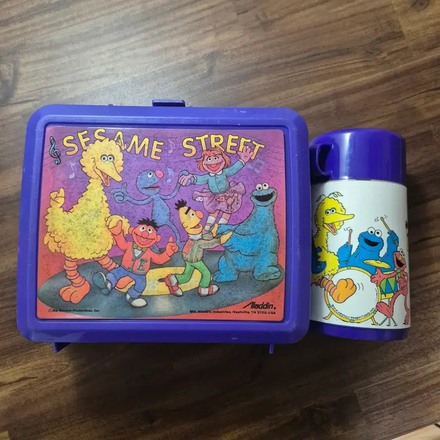 [BUNJANG] 1990s Aladdin Retro Plastic Lunch Box + Thermos Set / 미국 90년대 빈티지 레트로 플라스틱 알라딘 런치박스+보온병 세트