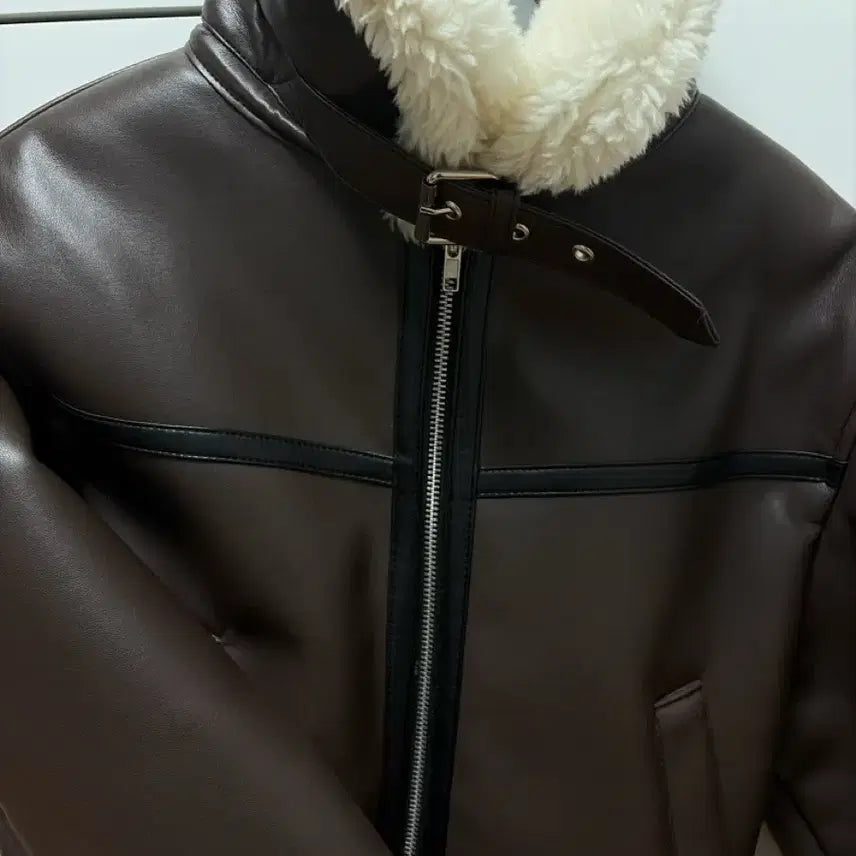 [BUNJANG] Leather MusTANG Jacket / 레더리 무스탕