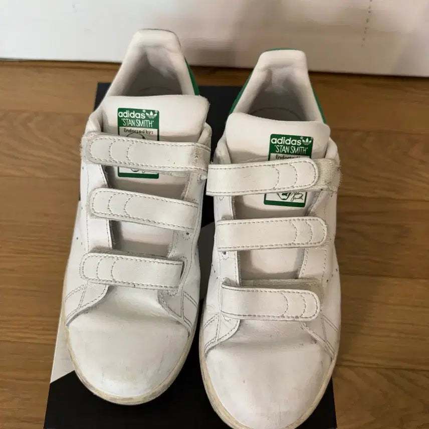 [BUNJANG] Adidas Stan Smith Velcro Green / 아디다스 스탠스미스 찍찍이 초록색