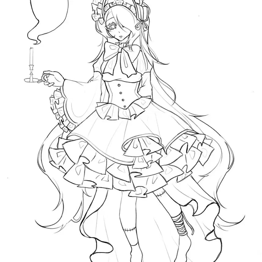 [BUNJANG] Single-Color Full-Body Commission / 미소녀 캐디 단색 전신  커미션