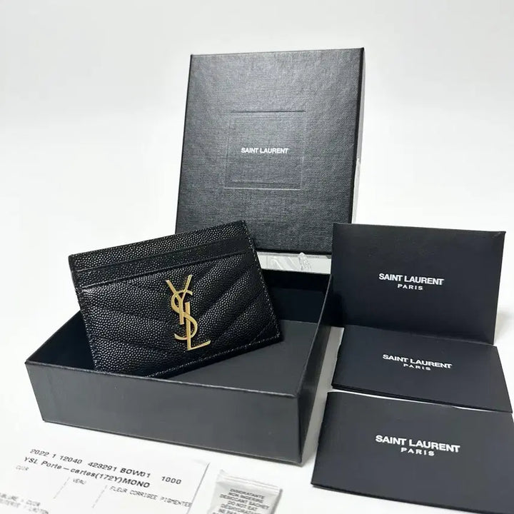 [BUNJANG] YSL Matelassé Caviar Card Case / (정품)(새상품급,풀구성)입생로랑 마틀라세 금장 캐비어 카드지갑