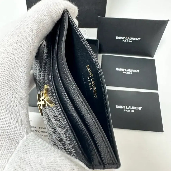 [BUNJANG] YSL Matelassé Caviar Card Case / (정품)(새상품급,풀구성)입생로랑 마틀라세 금장 캐비어 카드지갑