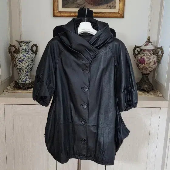 [BUNJANG] Black Leather Jacket / 양가죽 블랙 자켓