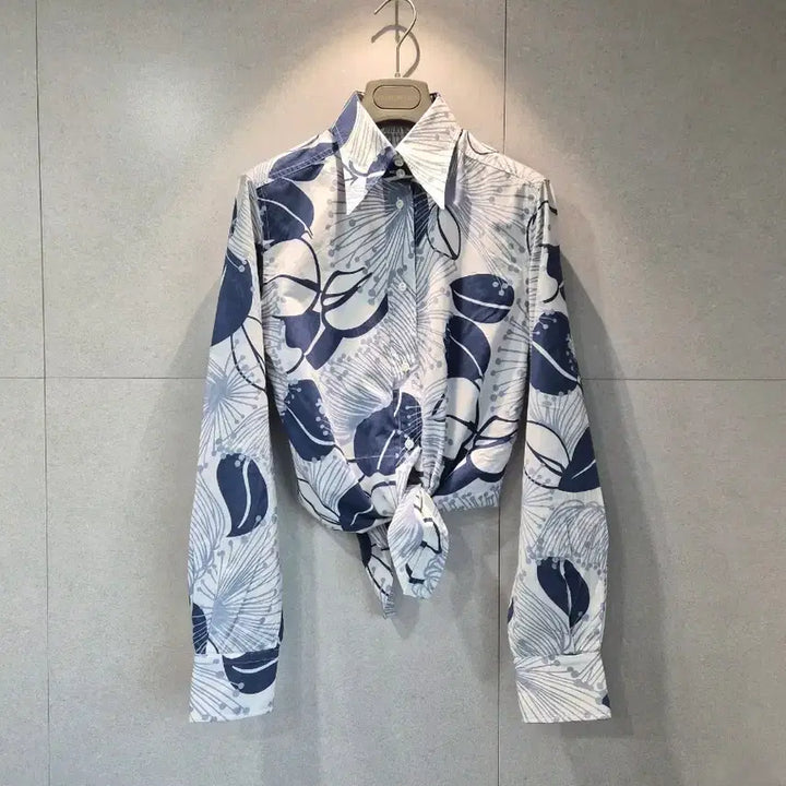 [BUNJANG] DOLCE&amp;GABBANA Floral Pattern Knotted Shirt / DOLCE&amp;GABBANA 돌체앤가바나 정품 여성 플라워 패턴 매듭 셔츠