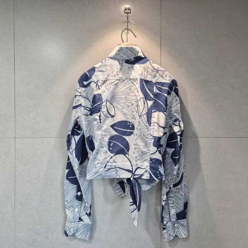 [BUNJANG] DOLCE&amp;GABBANA Floral Pattern Knotted Shirt / DOLCE&amp;GABBANA 돌체앤가바나 정품 여성 플라워 패턴 매듭 셔츠