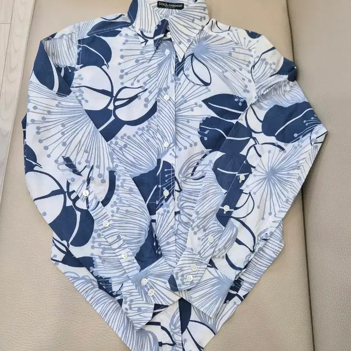 [BUNJANG] DOLCE&amp;GABBANA Floral Pattern Knotted Shirt / DOLCE&amp;GABBANA 돌체앤가바나 정품 여성 플라워 패턴 매듭 셔츠