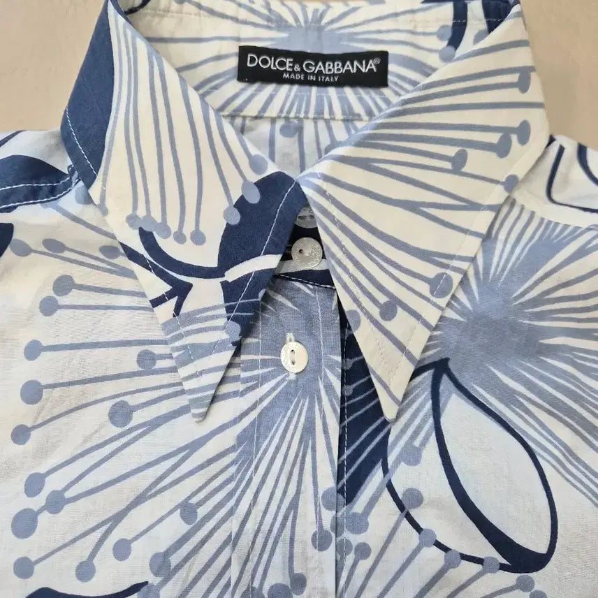 [BUNJANG] DOLCE&amp;GABBANA Floral Pattern Knotted Shirt / DOLCE&amp;GABBANA 돌체앤가바나 정품 여성 플라워 패턴 매듭 셔츠