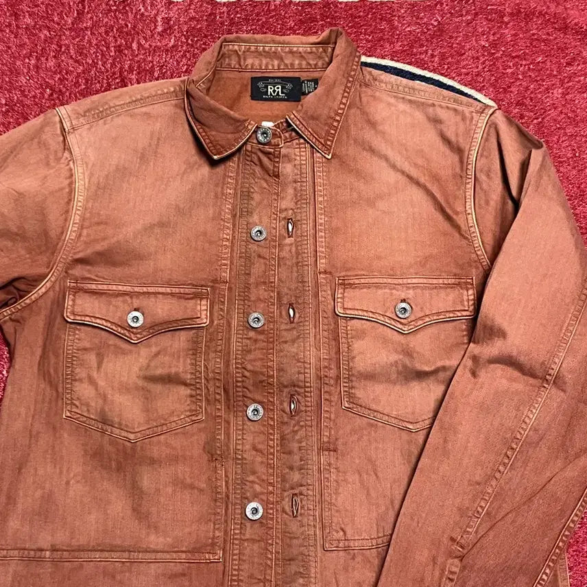 [BUNJANG] RRL Embroidered Herringbone Overshirt / 더블알엘 (RRL) 임브로이더 헤링본 오버셔츠