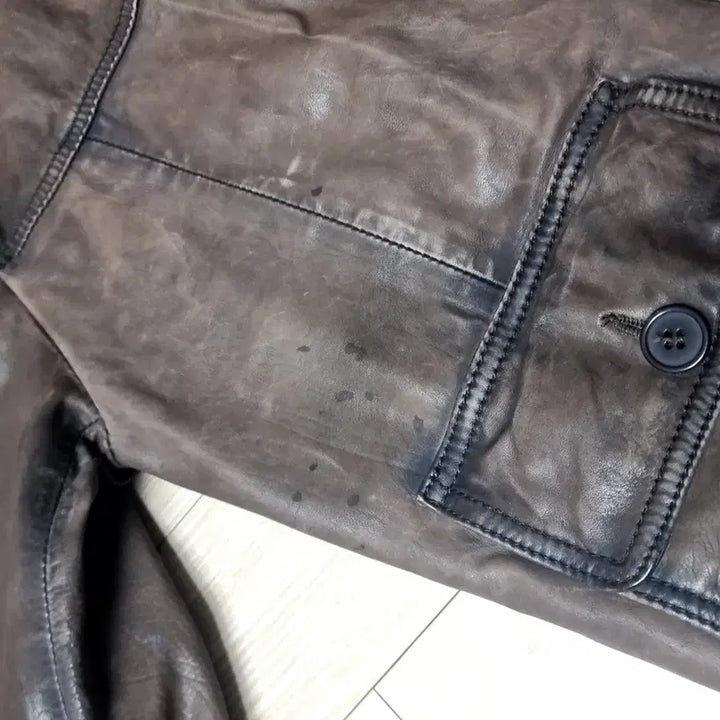 [BUNJANG] Vintage 55 Brown Leather A-1 Bomber Jacket / 이테리제 빈티지55 브라운 가죽 a-1 봄버 자켓(100-105)