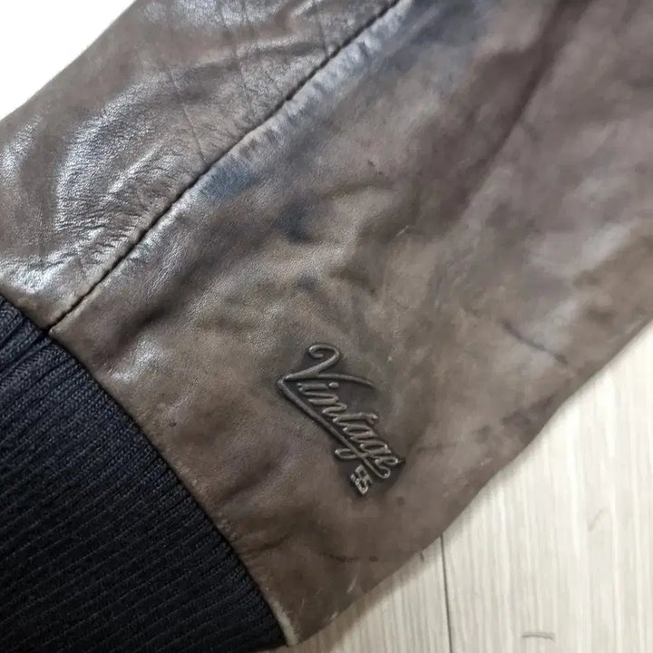 [BUNJANG] Vintage 55 Brown Leather A-1 Bomber Jacket / 이테리제 빈티지55 브라운 가죽 a-1 봄버 자켓(100-105)