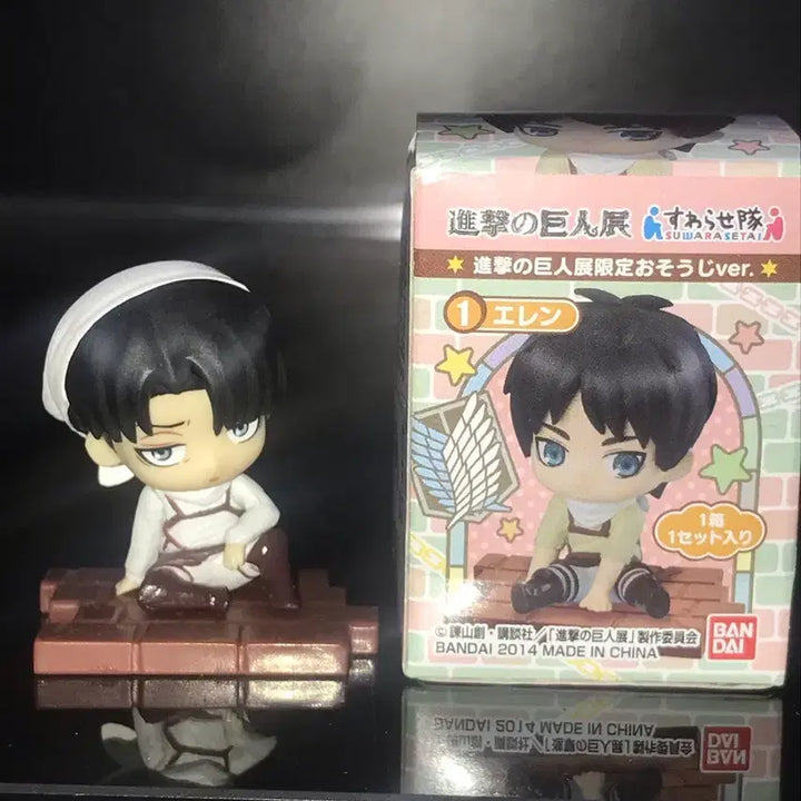 [BUNJANG] Attack on Titan Levi &amp; Eren Cleaning Ver. Suwarasetai Gacha Figure / 진격의 거인 리바이&amp;에렌 청소ver 스와라세타이 가챠 피규어 고전제일복권