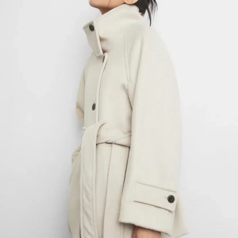 [BUNJANG] Mixxo Wool Blend High Neck Belted Coat / 미쏘 울 블렌디드 하이넥 벨티드 코트_MIWJHEV11B