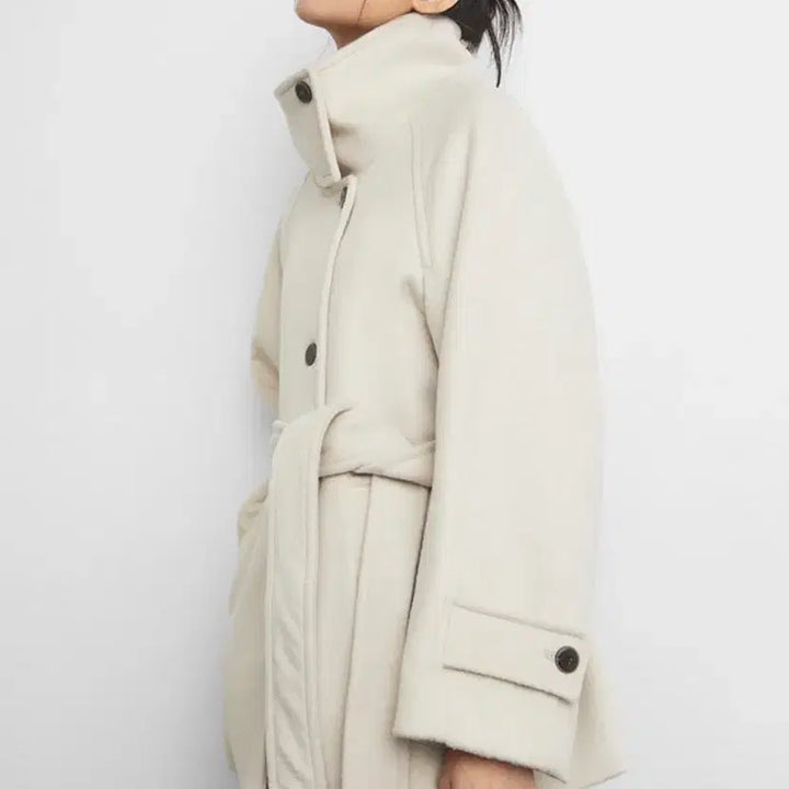 [BUNJANG] Mixxo Wool Blend High Neck Belted Coat / 미쏘 울 블렌디드 하이넥 벨티드 코트_MIWJHEV11B
